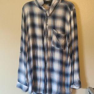 Women's Blue and Whitel Flannel